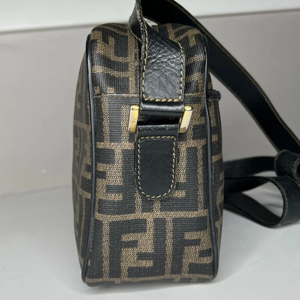 Fendi Vintage Zucca Coated Canvas Zip Crossbody Shoulder Bag - Picture 7 of 16
